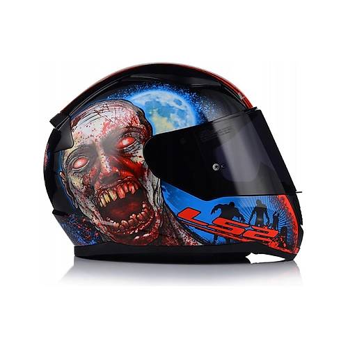 LS2 Rapd 2 Zombe Fullface Motosiklet Kask Siyah Caml
