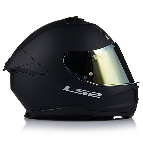 LS2 Stream 2 Mat Siyah Full Face Motosiklet Kask Gold Caml