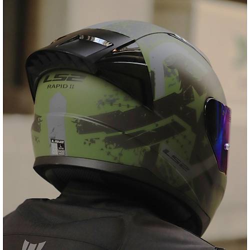 LS2 RAPID 2 RACE THUNDER BIRDS KAPALI MOTOSKLET KASKI MAV VZRL