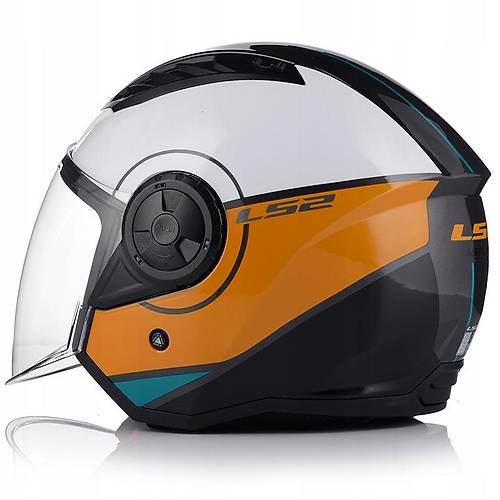 LS2 Arflow 2 Cover Siyah-beyaz-gold Ak Motosiklet Kask