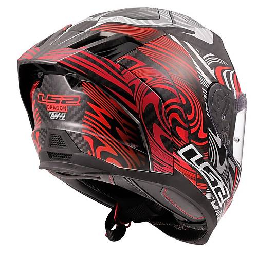 LS2 Thunder Dragon Karbon Enthum K�rm�z� Full Face Motosiklet Kask�