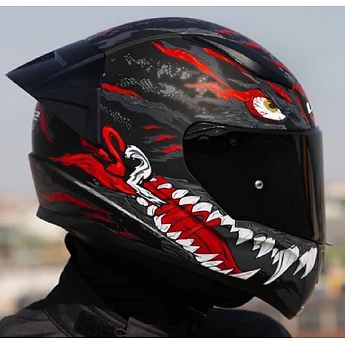 LS2 Rapd 2 Race Kaju Fullface Motosiklet Kask Siyah Caml