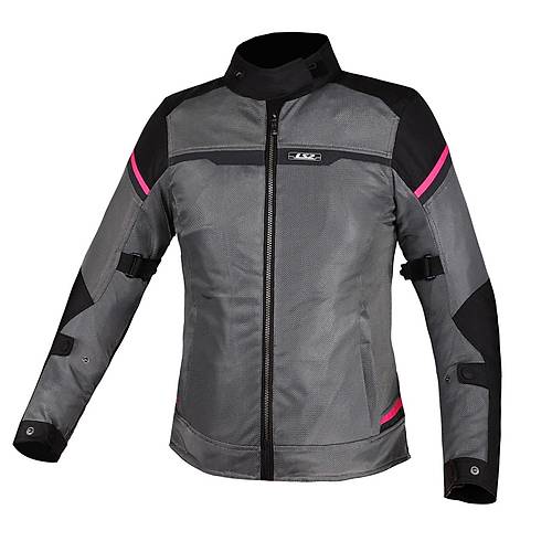 LS2 Riva Kadn 4 Mevsim Motosiklet Montu Siyah-Gri-Pembe