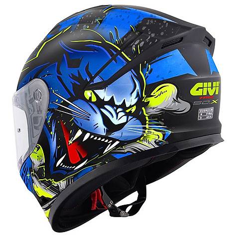 Givi 50.X W�ld Mat Siyah-Mavi Kapal� Motosiklet Kask�