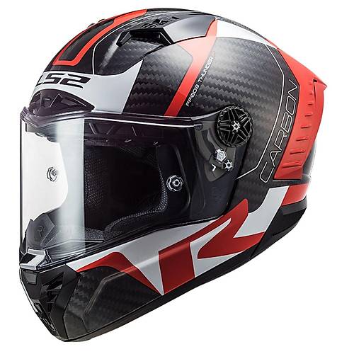 LS2 Thunder Karbon Racng 1 Krmz-Beyaz Full Face Motosiklet Kask
