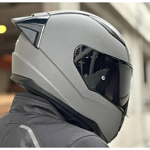 LS2 Rap�d 2 Race Mat Concrete Full Face Motosiklet Kask� Siyah Caml�