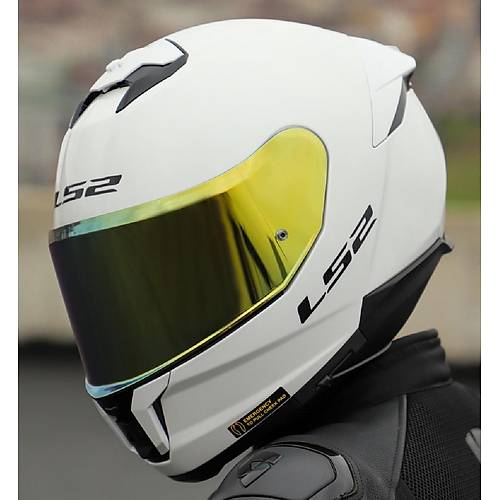 LS2 Stream 2 Beyaz Full Face Motosiklet Kask� Gold Caml�