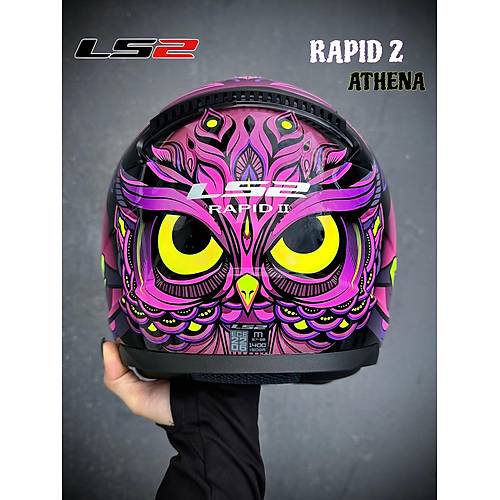 LS2 Rap�d 2 Athena Siyah-Mor Full Face Motosiklet Kask�
