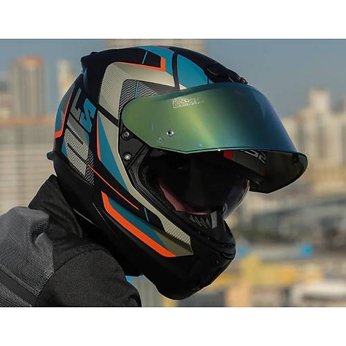 LS2 Stream 2 Road Mat Siyah-Gri Kapal Motosiklet Kask Gold Caml