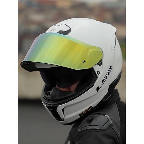 LS2 Stream 2 Beyaz Full Face Motosiklet Kask� Gold Caml�