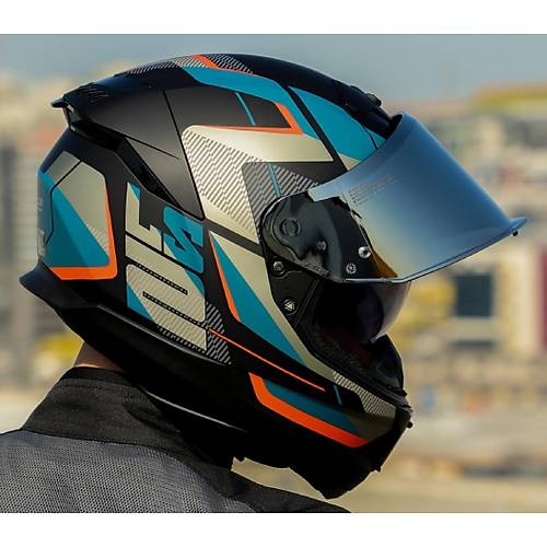 LS2 Stream 2 Road Mat Siyah-Gri Kapal� Motosiklet Kask�  Gri Caml�