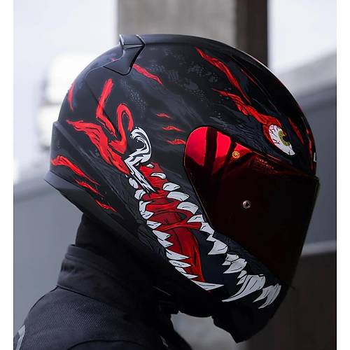 LS2 Rapd 2 Kaju Kapal Motosiklet Kask Krmz Caml