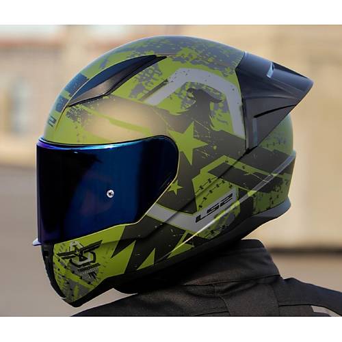 LS2 RAPID 2 RACE THUNDER BIRDS KAPALI MOTOSKLET KASKI MAV VZRL
