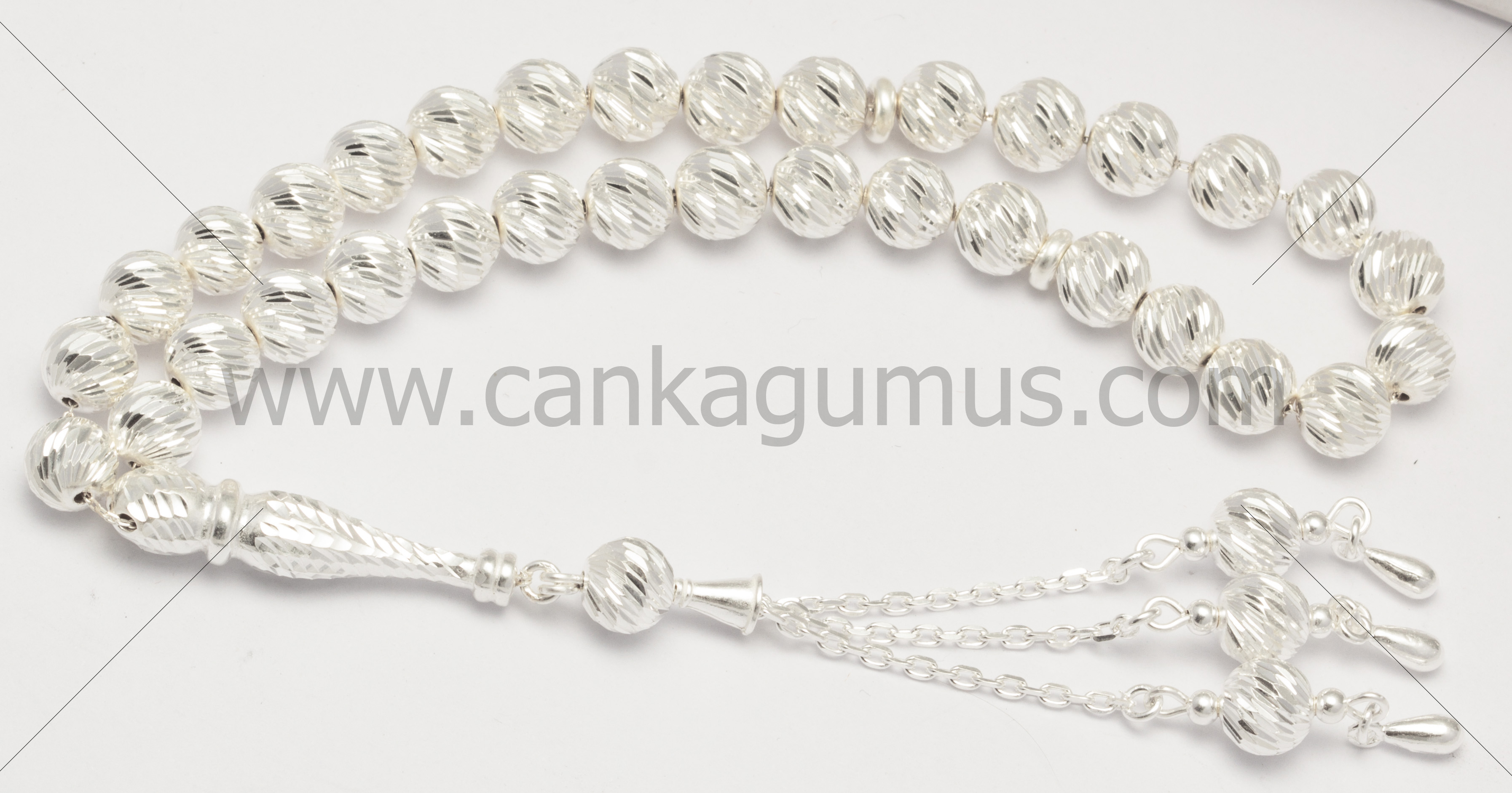 Kalem İşlemeli İthal Gümüş Tesbih