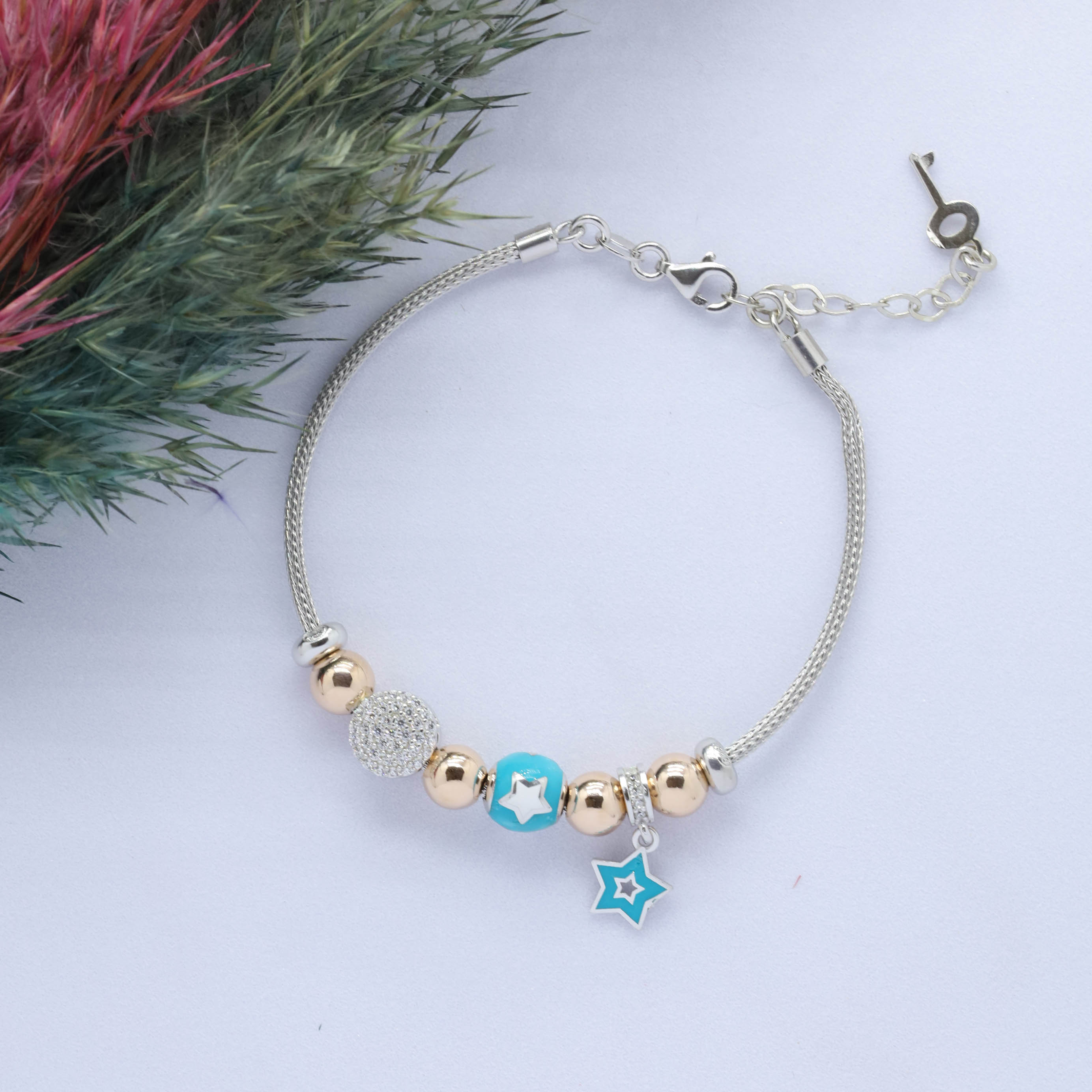 Yıldız (Star) Figürlü 925 Ayar Gümüş Charm Bileklik