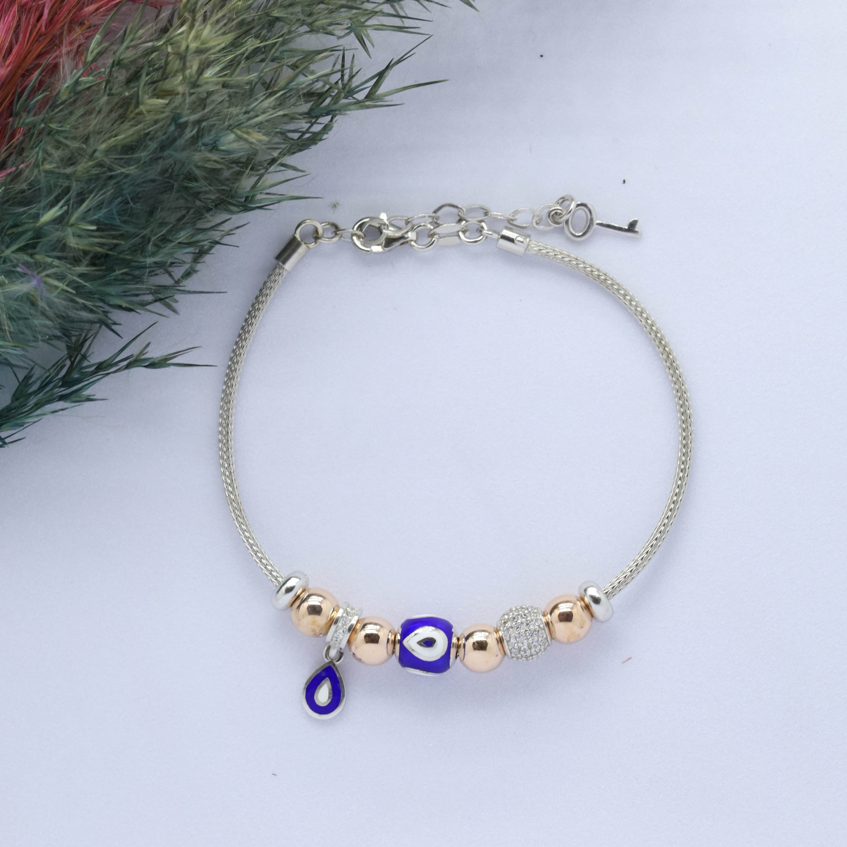 Damla (Drop) Figürlü 925 Ayar Gümüş Charm Bileklik