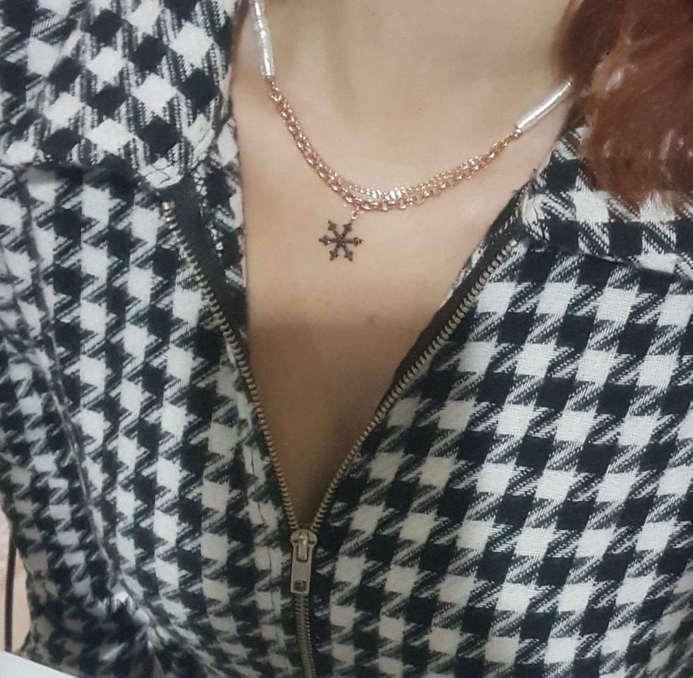Tasarım Barok İnci Kar Tanesi Gümüş Kolye
