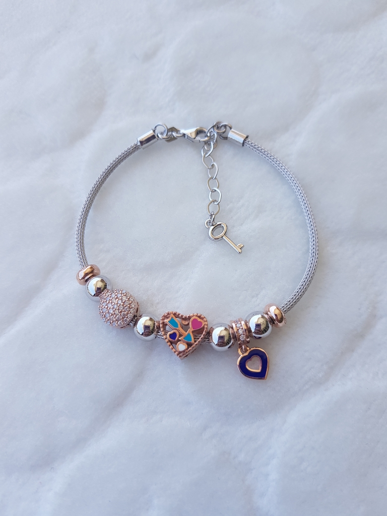 Kalp Pandora Charm Gümüş Bileklik