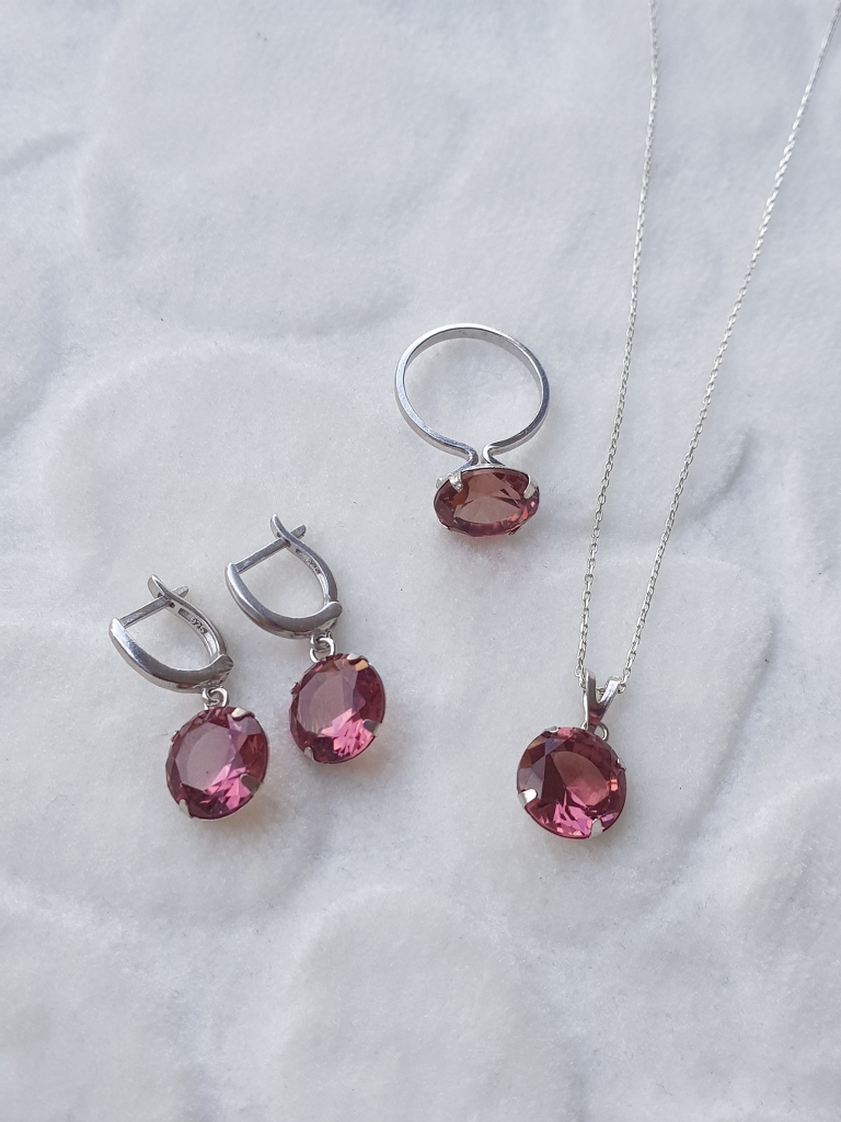 Sultanit Taşlı Gümüş Set