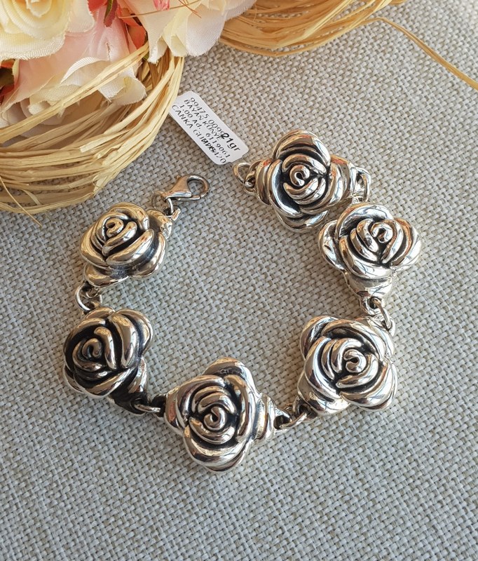 Gül Gümüş Bileklik