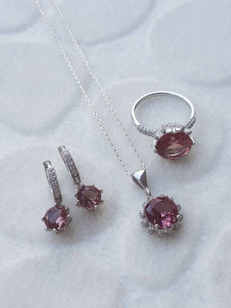 Sultanit Taşlı Gümüş Set