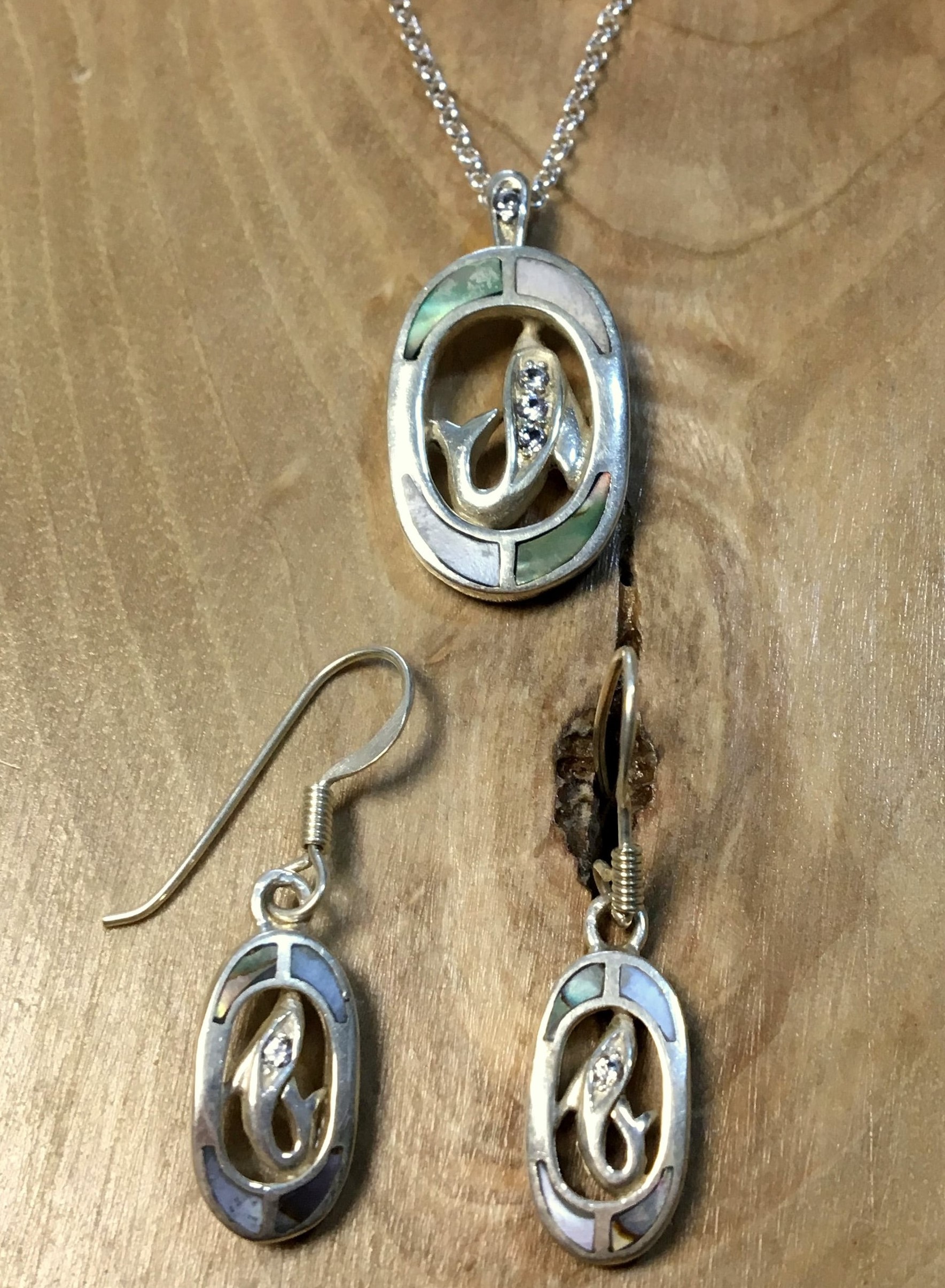 Yunus Desenli Oval Gümüş Set