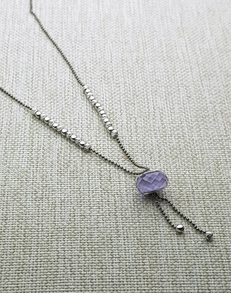Swarovski Taş Dorika Gümüş Kolye