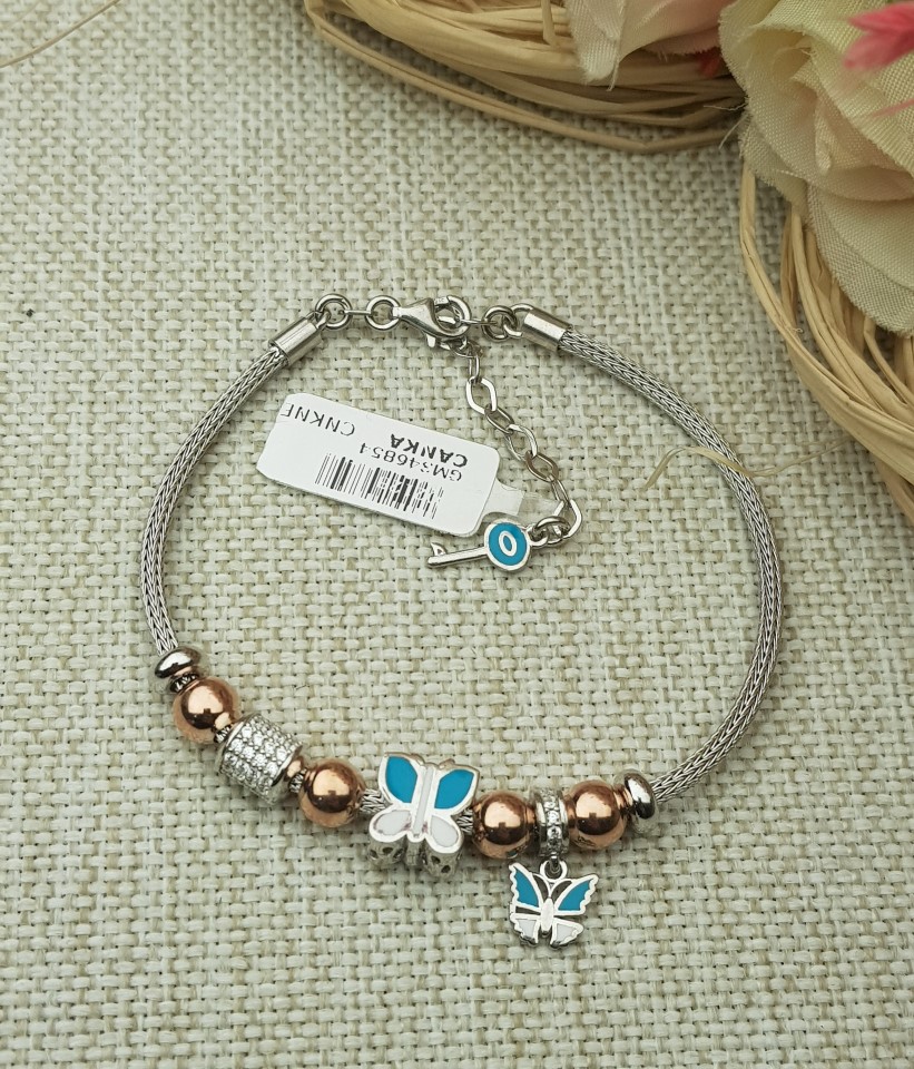 Kelebek Charm Gümüş Bileklik