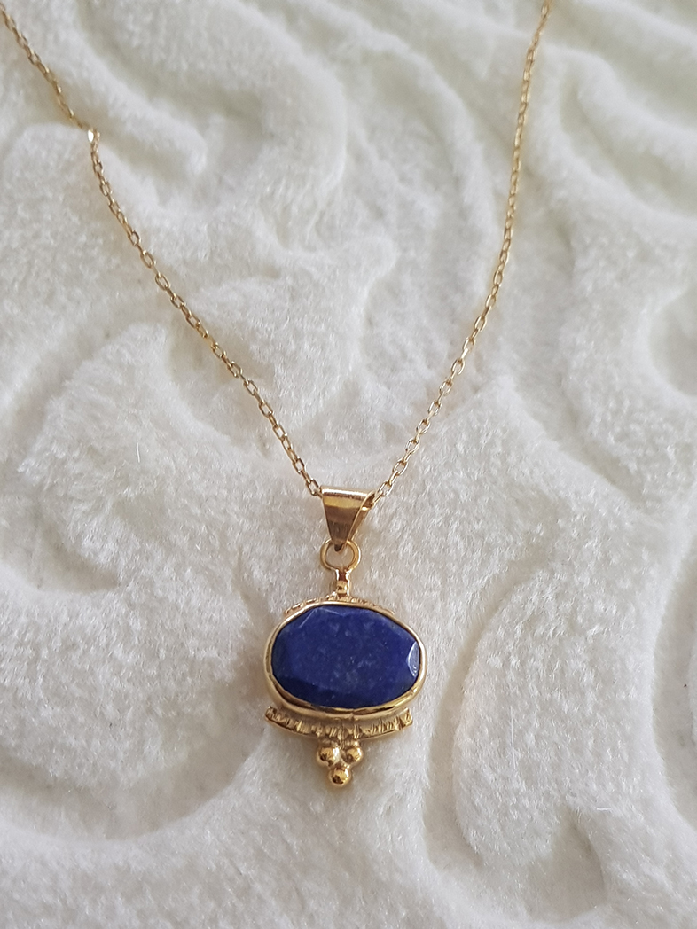 Lapis Taşı Gümüş Kolye