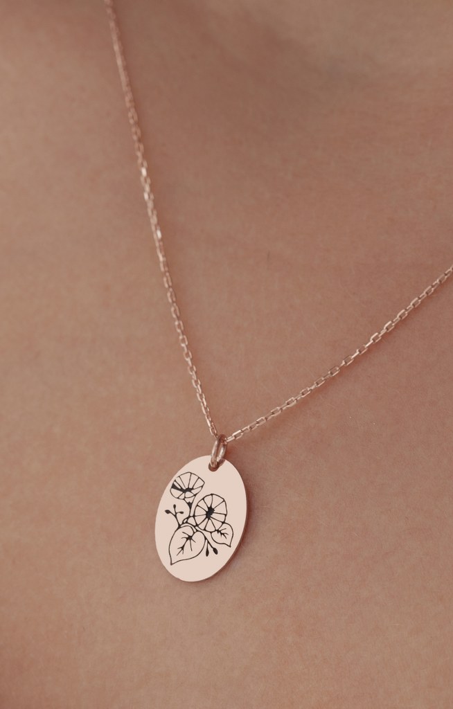 Doğum Çiçeği Gümüş Kolye Birth Flower Eylül Ayı Gündüz Sefası