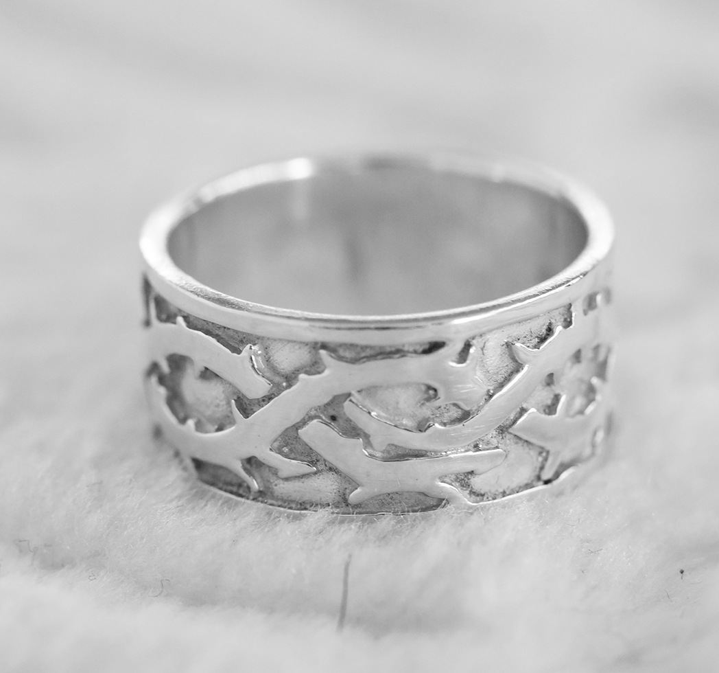 Tribal Desenli 925 Ayar Gümüş Alyans