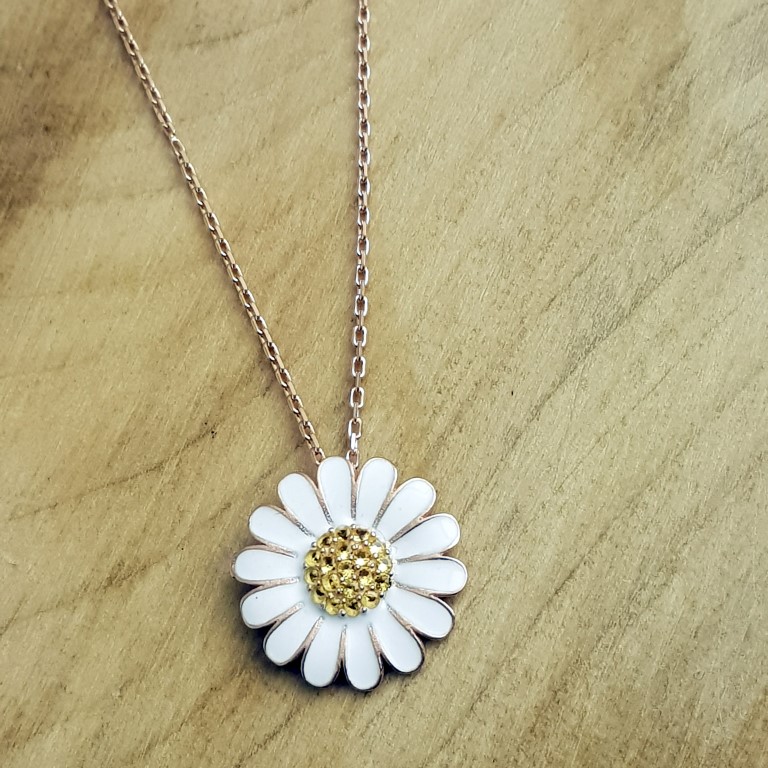 Papatya Gümüş Kolye