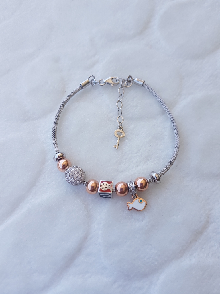 Balık Charm Gümüş Bileklik