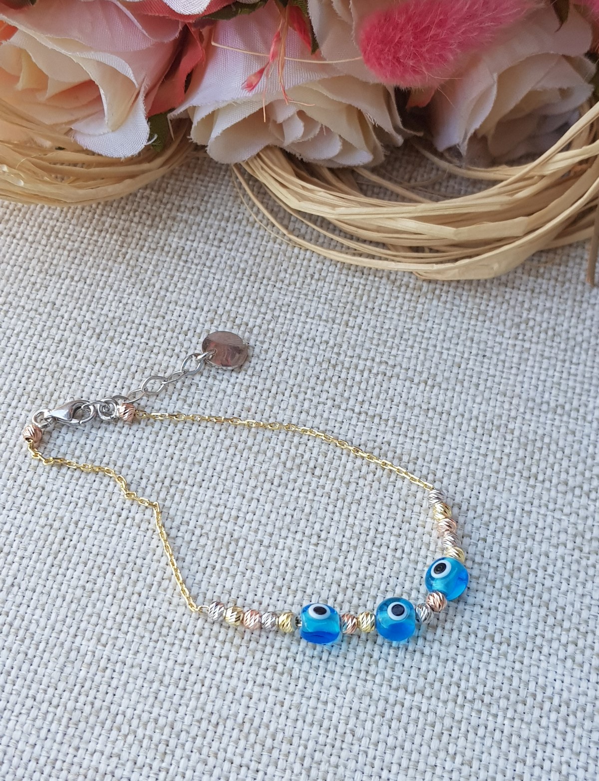 Nazarlı Dorika Gümüş Bileklik