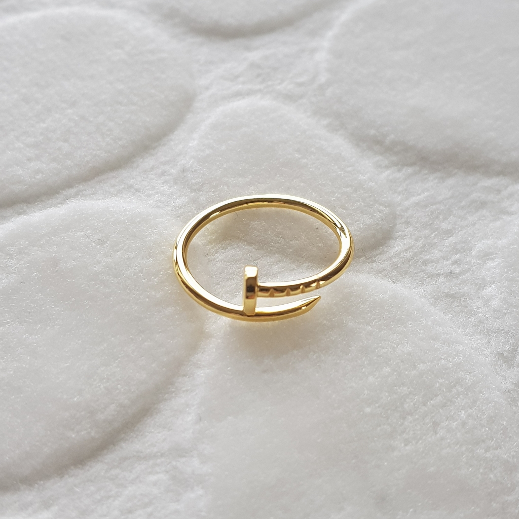 Gold Çivi Model Gümüş Yüzük