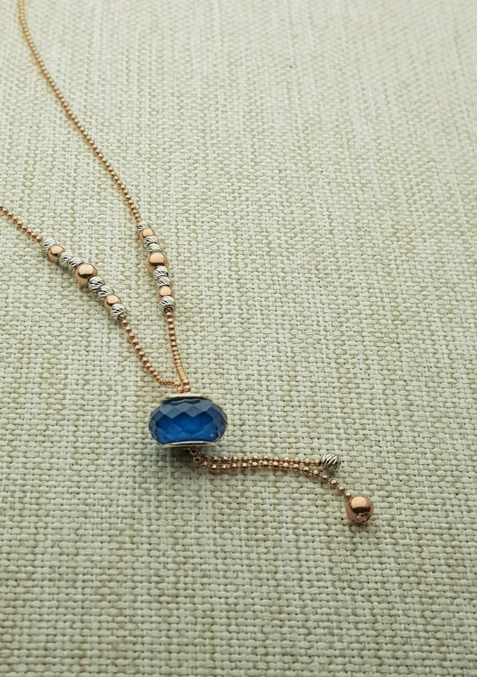Swarovski Taş Dorika Gümüş Kolye