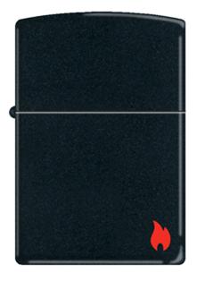 Zippo Mat Siyah Alev Desenli