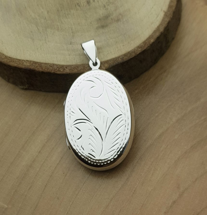 Oval Resim Koyulabilen Gümüş Kolye Ucu