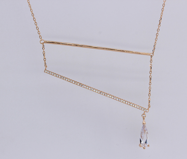 Zigzag Modeli Gümüş Kolye