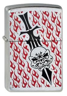 ZİPPO ALEVLİ KURU KAFA  (FLAMING SKULL SWORD)