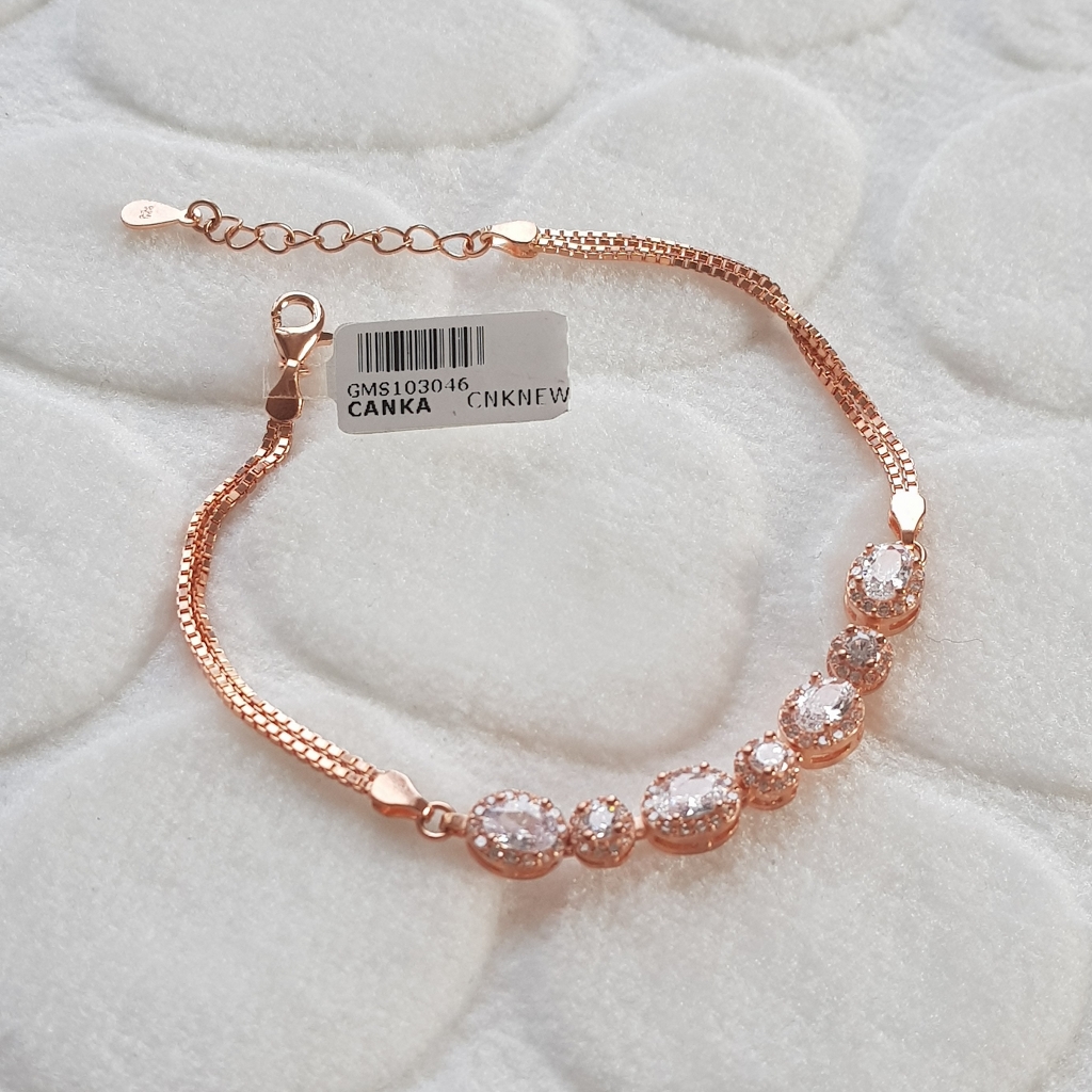 Rose Su Damlası Gümüş Bileklik