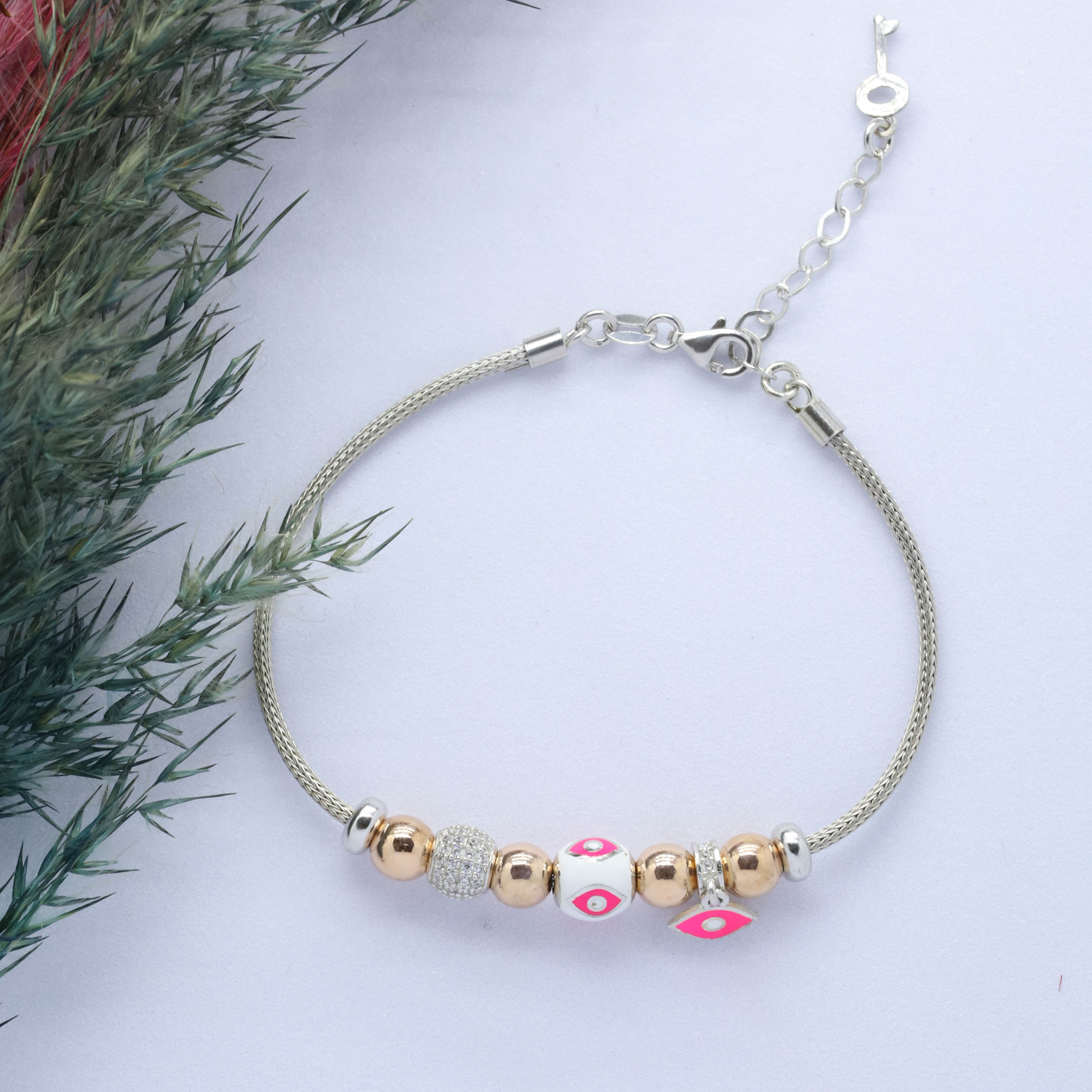 Göz (Eye) Figürlü 925 Ayar Gümüş Charm Bileklik