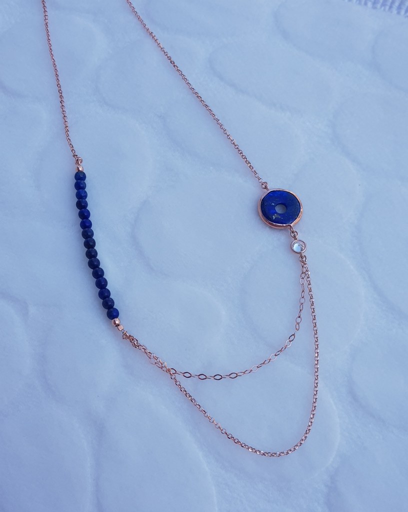 Lapis Taşlı Gümüş Kolye