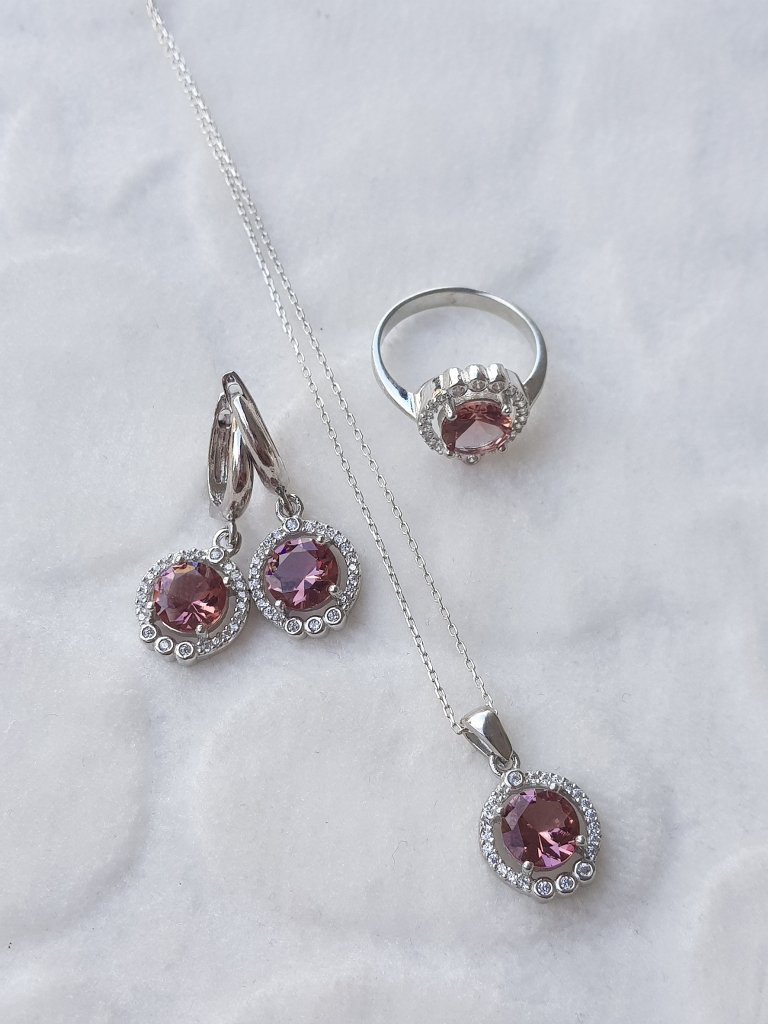 Sultanit Taşlı Gümüş Set