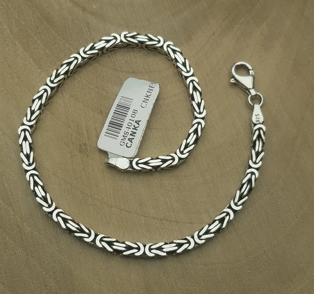 Köşeli Gümüş Kral Bileklik