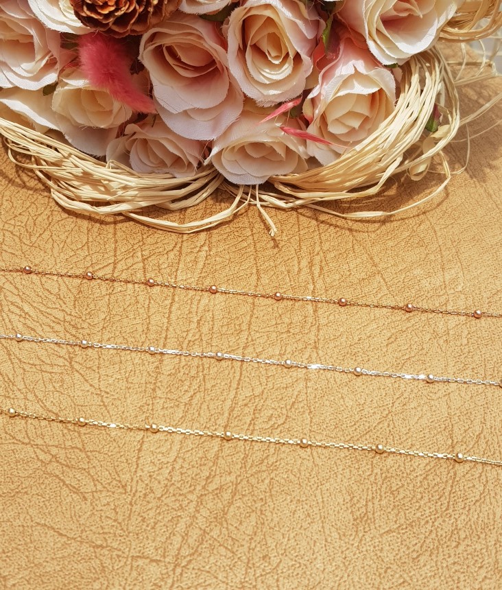 Topçuklu Zincir Gümüş Halhal