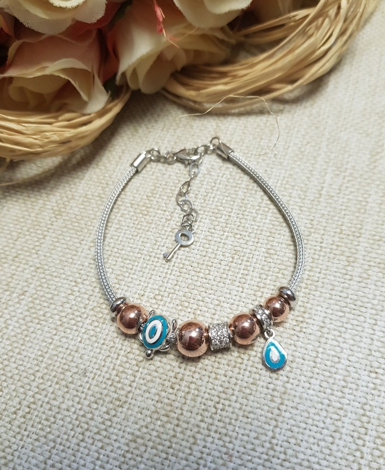 Kaplumbağa Charm Gümüş Bileklik