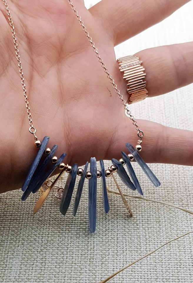 Lapis Taşlı Gümüş Kolye
