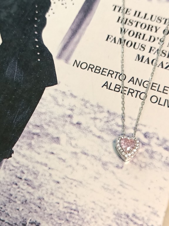 Swarovski Taş Kalp Gümüş Kolye