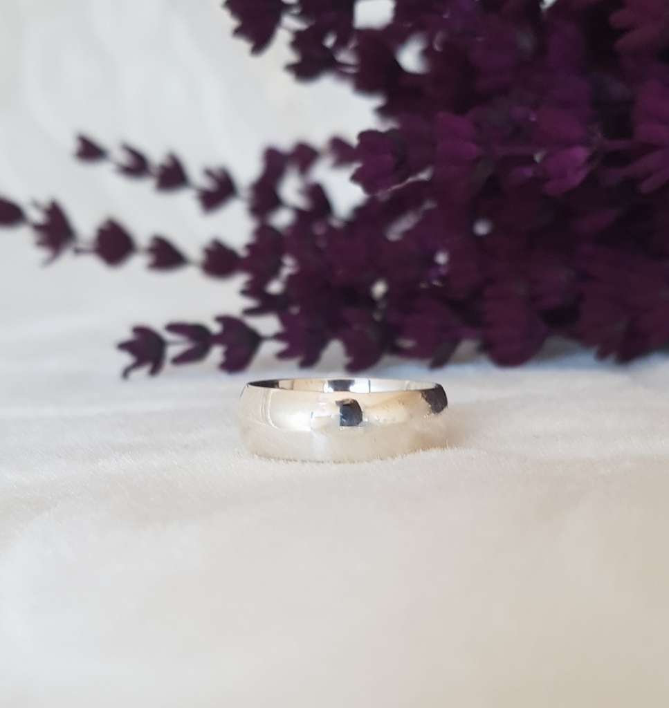 6 mm Bombeli Gümüş Alyans